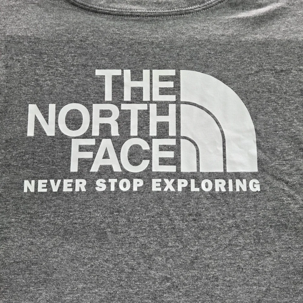 The North Face Men Shirt L Gray Graphic Logo Spellout M Evo Throwback SS Tee NWT